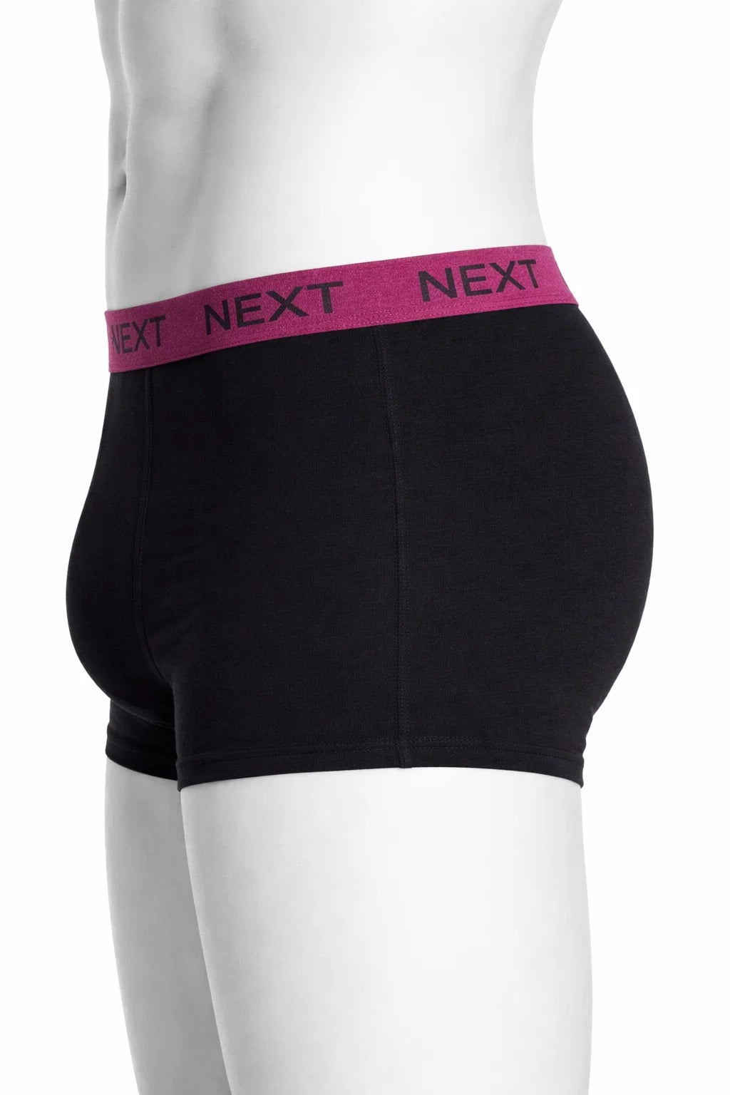 Branded NEXT Men’s Boxer Briefs – Black with Magenta Waistband BR-06