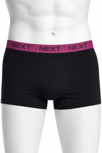 Branded NEXT Men’s Boxer Briefs – Black with Magenta Waistband BR-06