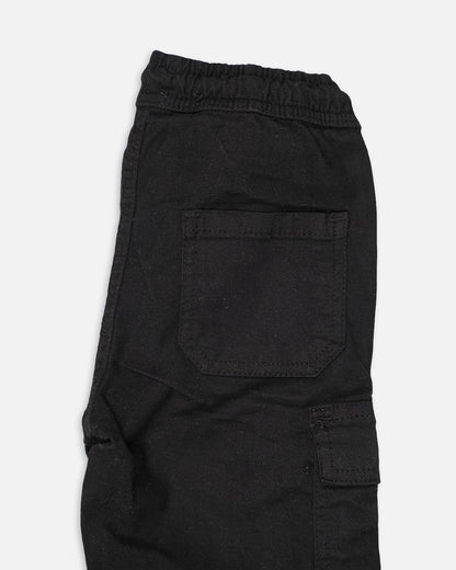 Kids Premium Black Cargo Trousers – Unisex | Soft Cotton Comfort
