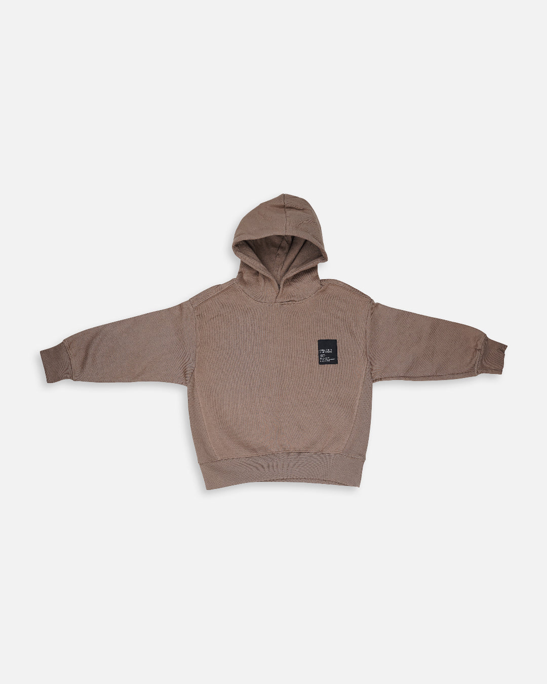 ZARRAA Branded Kids Ribbed Fleece Winter Hoodie – Mocha Brown KH-03