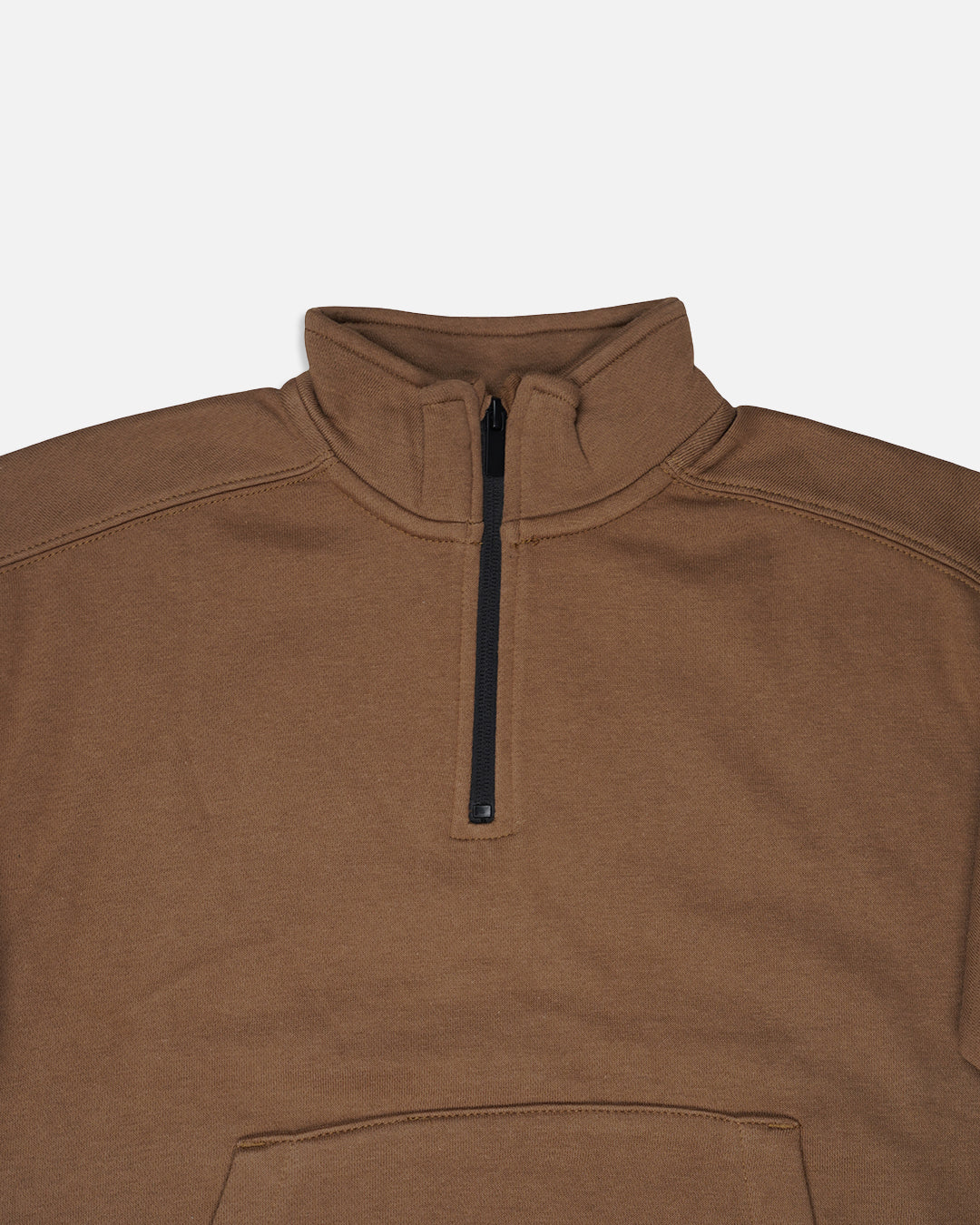 ZARRAA Premium Classic Brown Half-Zip Fleece – Unisex Kids Winter Sweatshirt KSWT-03