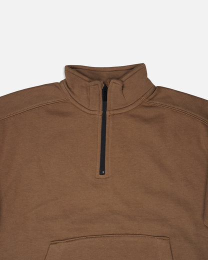 ZARRAA Premium Classic Brown Half-Zip Fleece – Unisex Kids Winter Sweatshirt KSWT-03