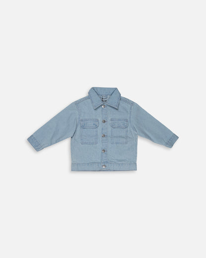 Branded Kids Unisex Light-Wash Classic Denim Jacket – Sky Blue KUJ-04