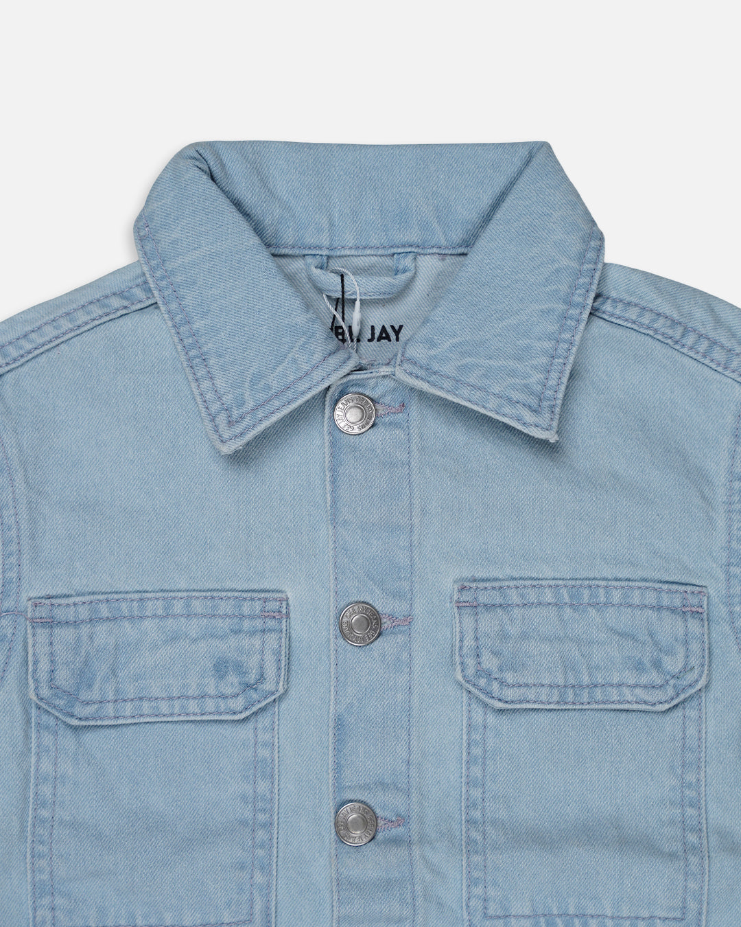 Branded Kids Unisex Light-Wash Classic Denim Jacket – Sky Blue KUJ-04