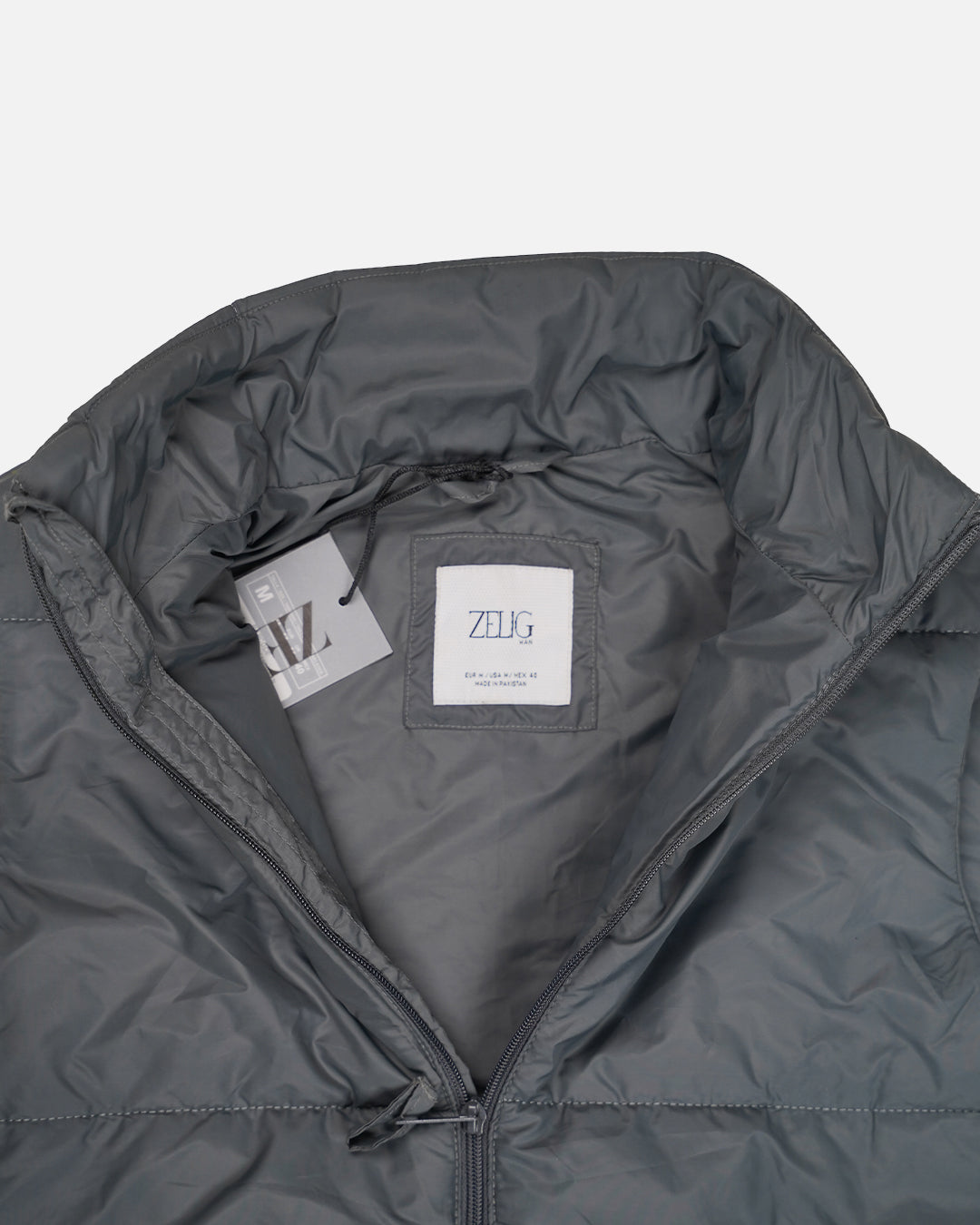 Zelig Branded Men’s Black Puffer Sleeveless Jacket – Grey MWJ-09