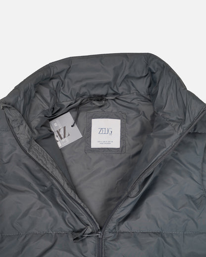 Zelig Branded Men’s Black Puffer Sleeveless Jacket – Grey MWJ-09