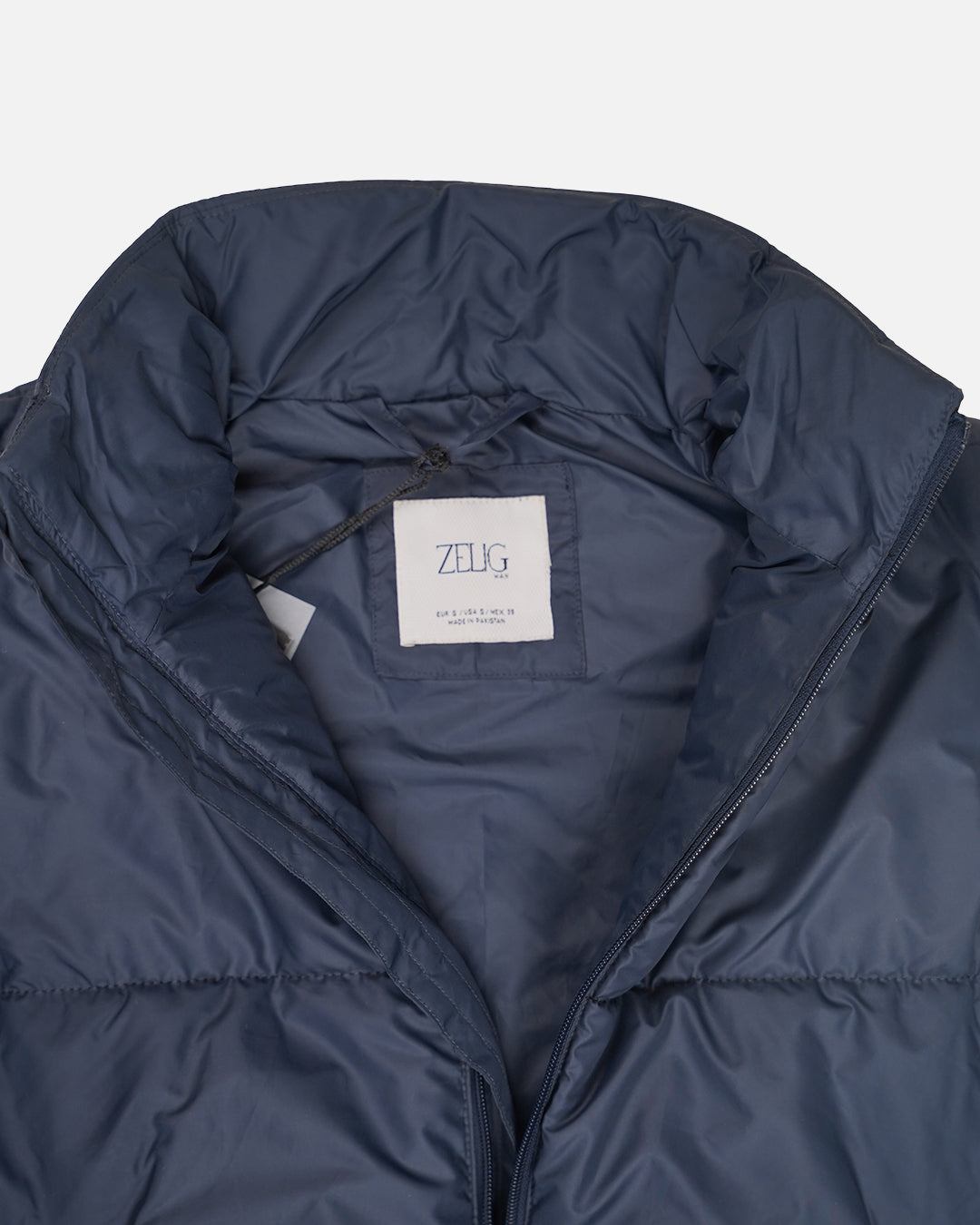 Zelig Branded Men’s Black Puffer Sleeveless Jacket – Navy Blue MWJ-10