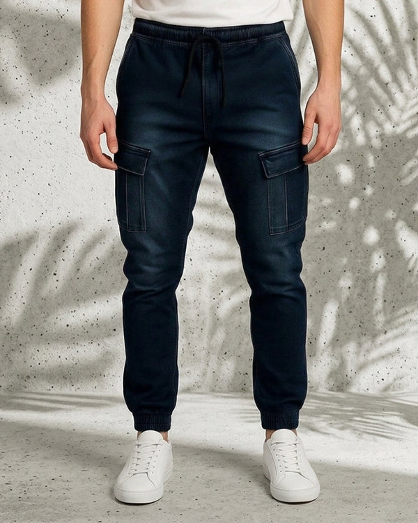 PullNBear Branded Men's Cargo Fit Pant Blue Color CFP-03