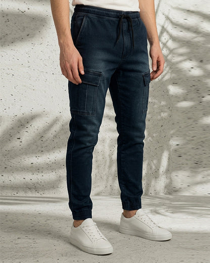 PullNBear Branded Men's Cargo Fit Pant Blue Color CFP-03