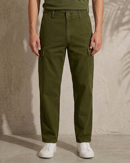 Guss Branded Men's Wide Leg Cargo Green Color CFP-37