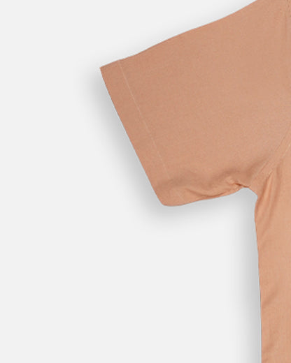 Zelig Branded Men’s Peach Cuban Collar Linen Shirt MCS-20