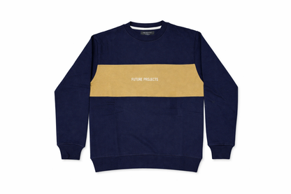 PRIMK Branded Unisex Navy Blue Colorblock Tracksuit Set – Sweatshirt & Joggers UCS-04