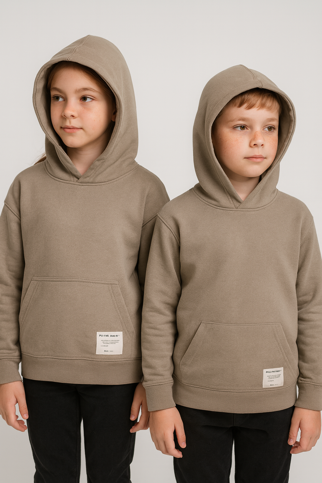 ZARRAA Branded Kids Premium Fleece Hoodie – Taupe Mocha KH-06