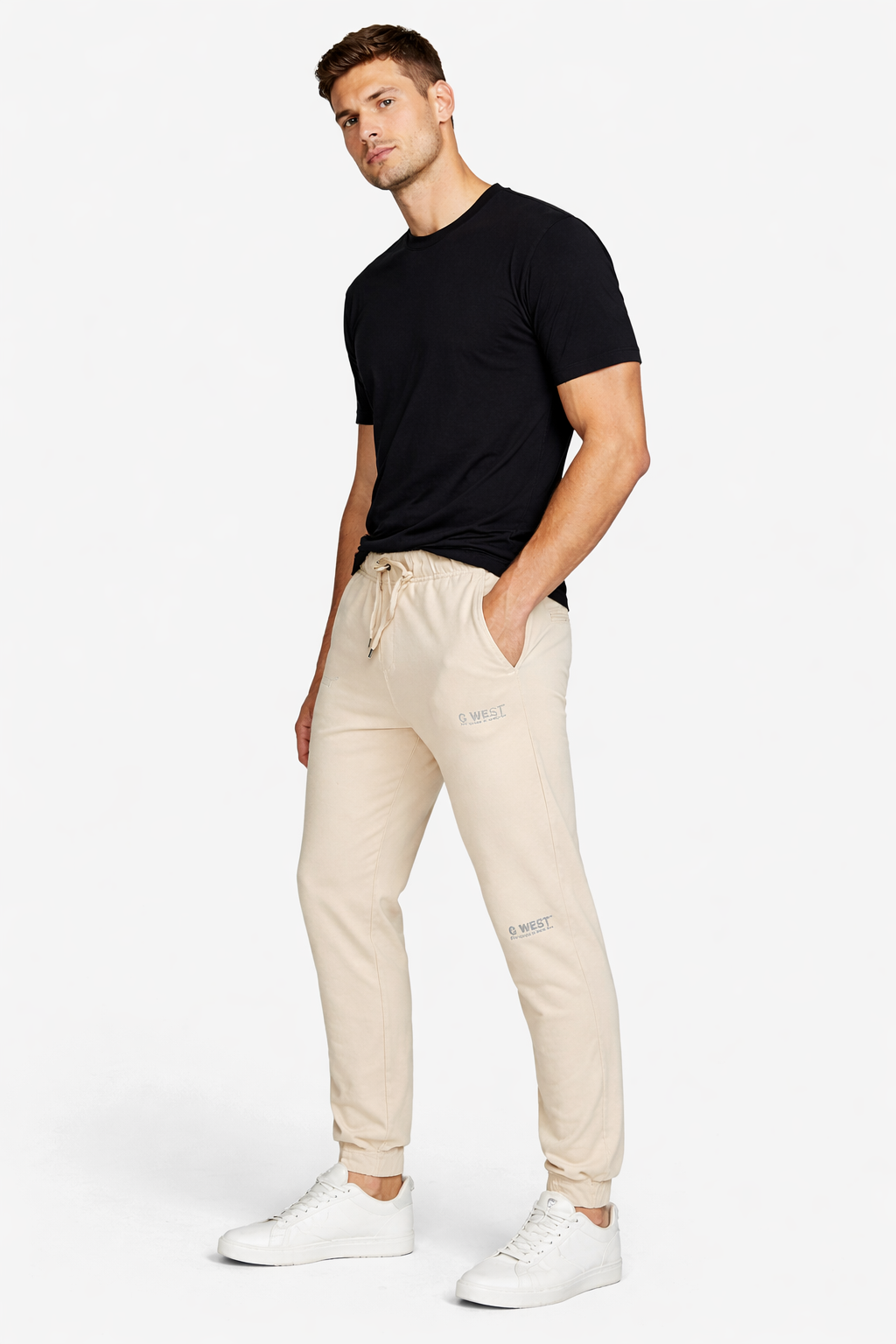 G WEST Men’s Beige Jogger Trouser MTR-07