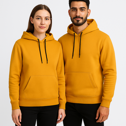 Zarra Branded Unisex Premium Fleece Pullover Hoodie – Mustard Gold UHD-01