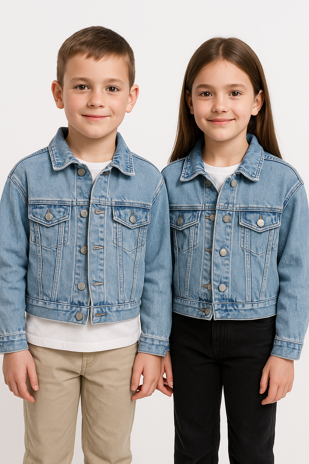 Branded Kids Unisex Classic Light-Wash Denim Jacket – Blue KUJ-02