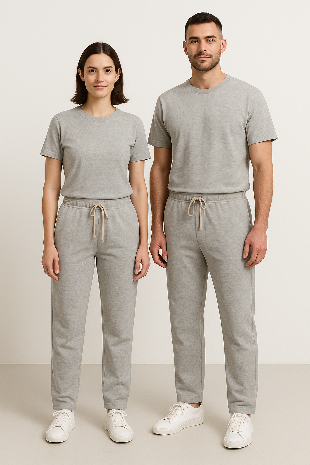 Unisex Premium Fleece Wide-Leg Trousers – Ash Grey UT-24