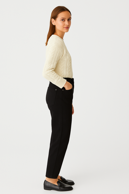 Cortfil Branded Women’s Premium High-Rise Black Jeans WJN-01