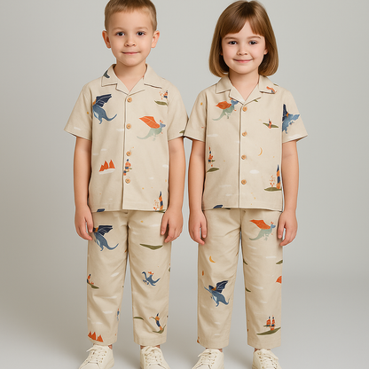 Spark Beige Dragon Adventure Night Suit – Kids KUCS-02