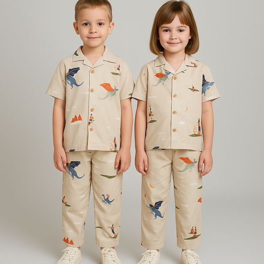 Spark Beige Dragon Adventure Night Suit – Kids KUCS-02