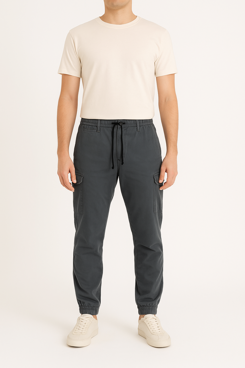 Branded Men's Charcoal Grey Cargo Jogger Pants CFP-51