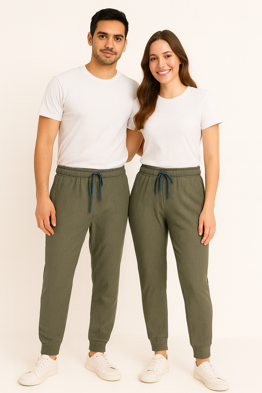 Olive Ribbed Unisex Jogger Trouser UT-20