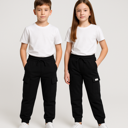 Zarraa Branded Unisex Black Cargo Jogger Trouser KUT-02