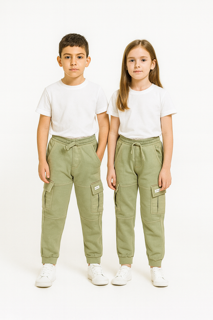 Zarraa Winter Branded Olive Green Unisex Cargo Jogger Trouser KUT-05