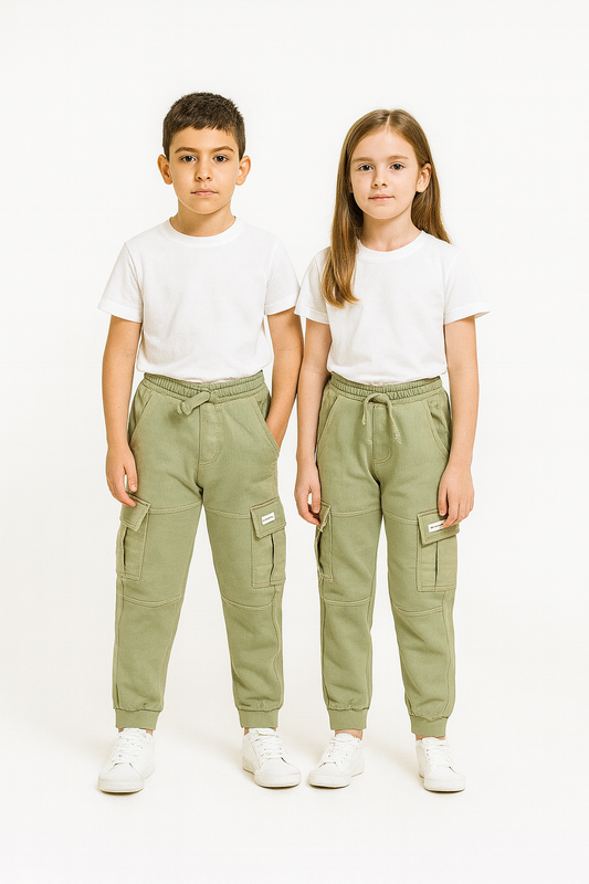 Zarraa Branded Olive Green Unisex Cargo Jogger Trouser KUT-05
