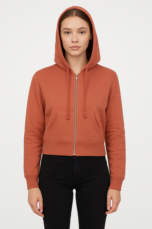 Branded Rusty Rose Women's Cropped Zip-Up Jacket WJ-01