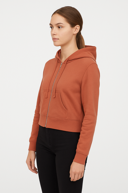 Branded Rusty Rose Women's Cropped Zip-Up Jacket WJ-01