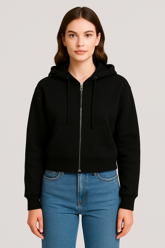 Branded Classic Black Zip-Up Jacket WJ-03