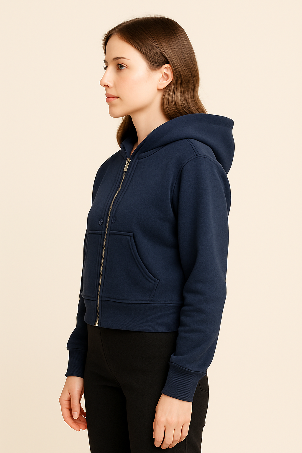 Branded Navy Zip-Up Jacket WJ-04
