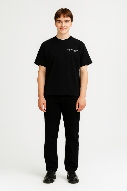 Branded Black Drop Shoulder Tee MT-11