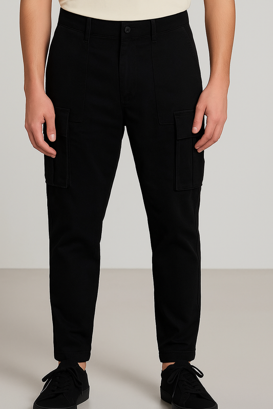 PullNBear Branded Men's Cargo Fit Pant Black Color CFP-29