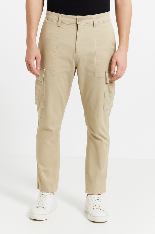 PullNBear Branded Men's Cargo Fit Pant Brown Color CFP-06