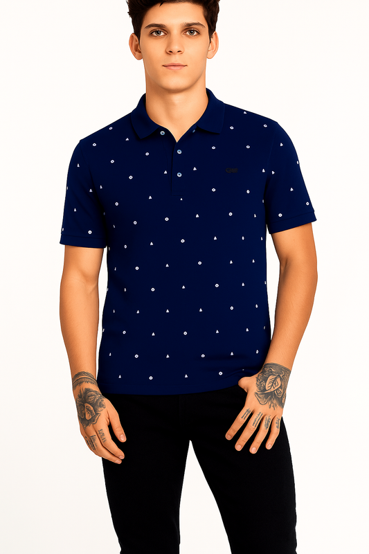 Lacostie Branded Polo T-shirt Navy Blue Color Mpt-30