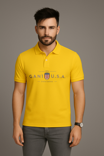 Giant Branded Polo T-shirt Yellow Color Mpt-46