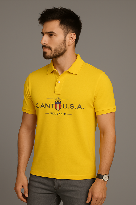 Giant Branded Polo T-shirt Yellow Color Mpt-46