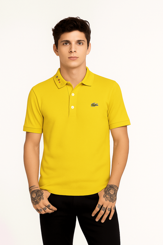 Lacostie Branded Polo T-shirt Yellow Color Mpt-51
