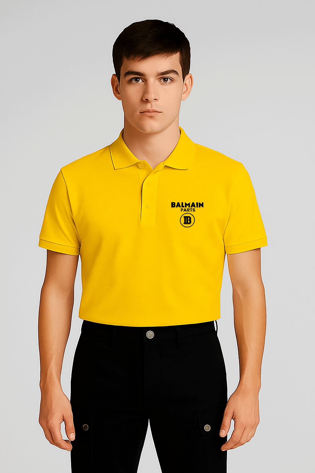 Balmen Pars Branded Polo T-shirt Yellow Color Mpt-52