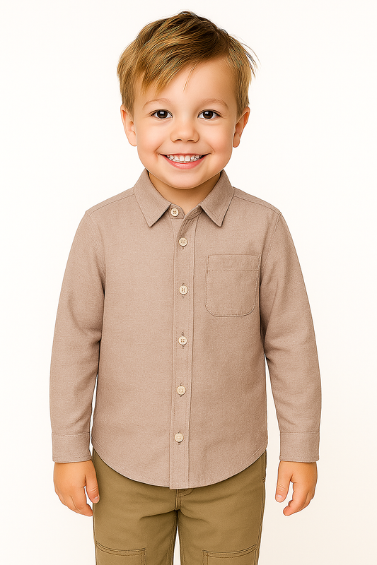 TILTY Branded Boy's Stone Beige Color Shirt Full Sleeves BS-06