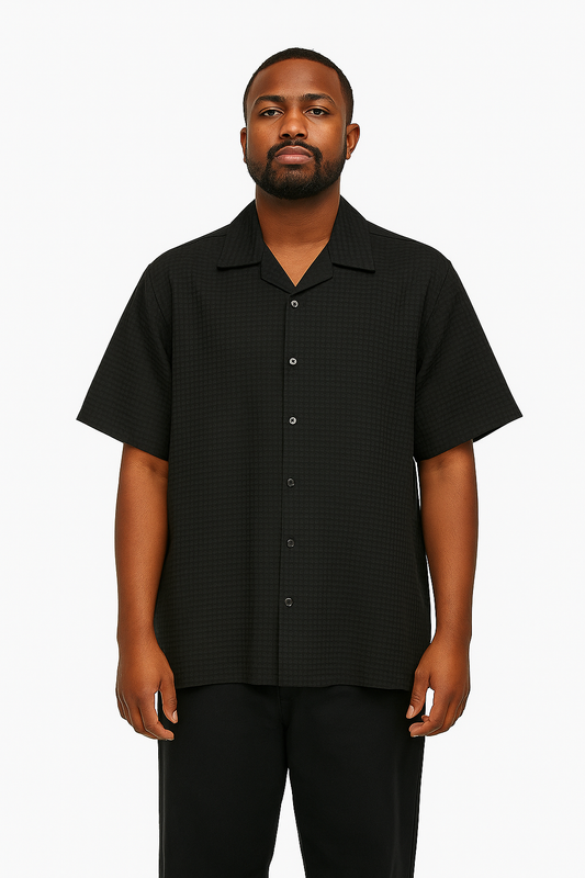 Zelig Branded Casual Textured Shirt Black Color MCS-16