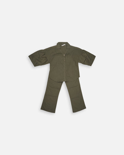 Zelig Branded Olive Green Co-Ord Set WCS-13