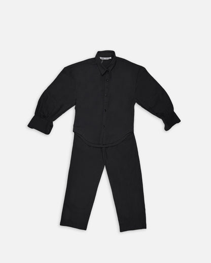 Spark Women’s Premium Button-Down Co-Ord Set - Black WCS-15