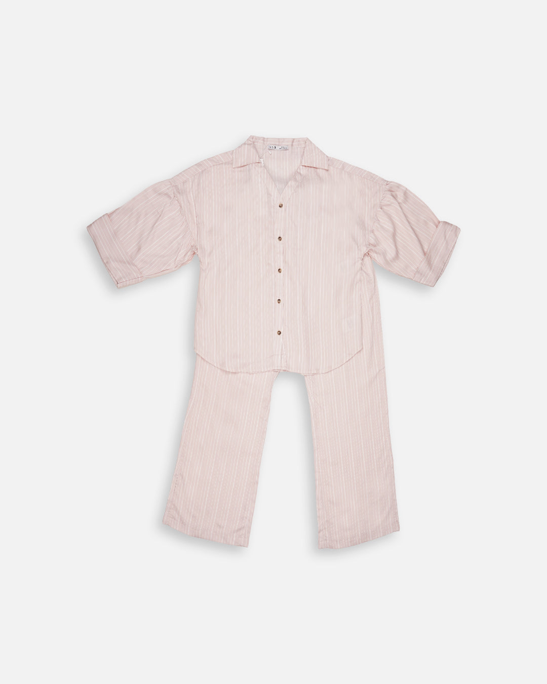 Zelig Branded Pink & White Striped Co-Ord Set WCS-14