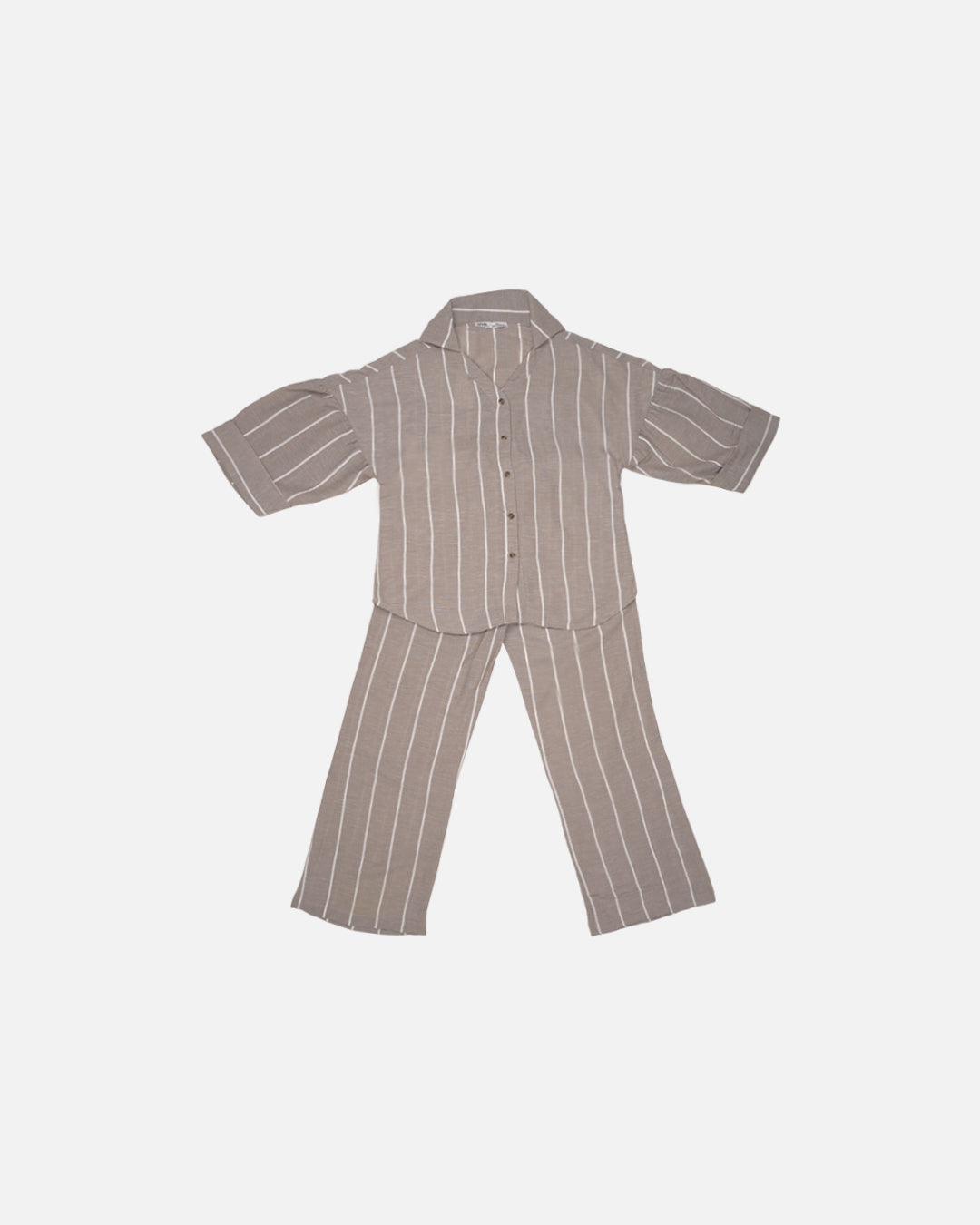Zelig Branded Light Brown & White Striped Co-Ord Set WCS-11