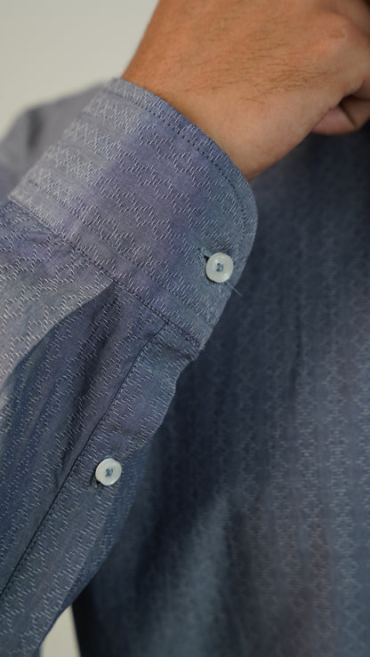 Moos Branded Mens Casual Shirt-Steel Blue MCS-42