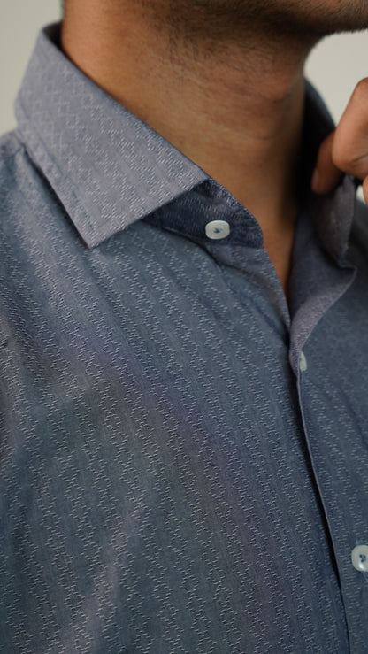 Moos Branded Mens Casual Shirt-Steel Blue MCS-42