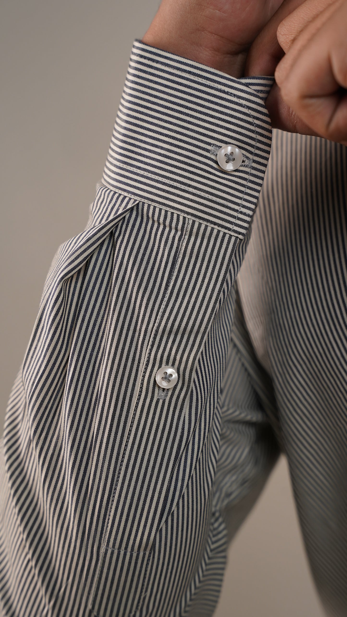 Moos Branded Mens Casual Shirt-Grey Micro-Stripe MCS-44